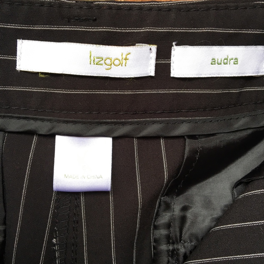Lizgolf Black Pin Striped trousers Sz 6 - Picture 8 of 8